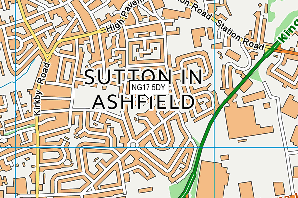 NG17 5DY map - OS VectorMap District (Ordnance Survey) NG17 5DY map - OS VectorMap District (Ordnance Survey)