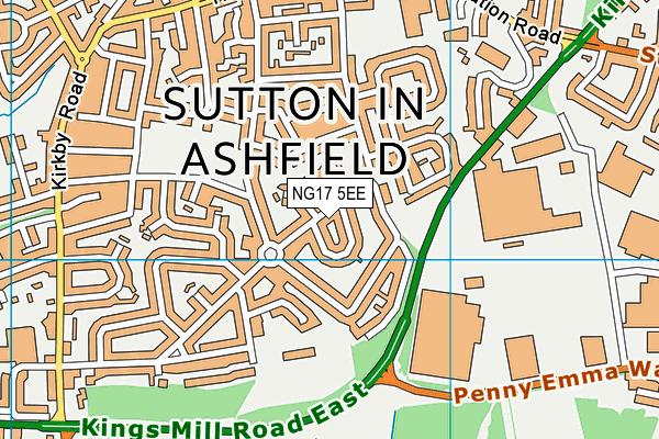NG17 5EE map - OS VectorMap District (Ordnance Survey)