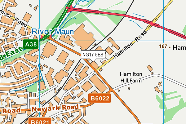 NG17 5ES map - OS VectorMap District (Ordnance Survey) NG17 5ES map - OS VectorMap District (Ordnance Survey)