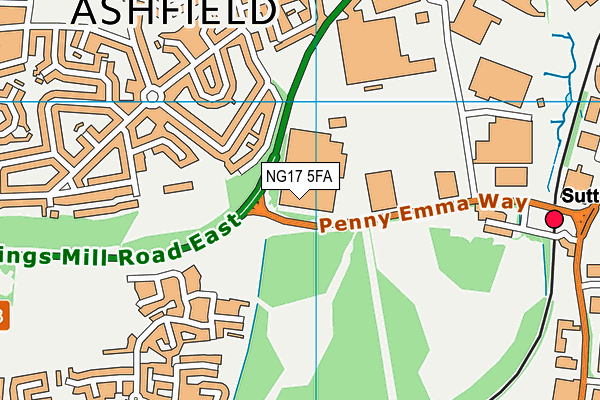 NG17 5FA map - OS VectorMap District (Ordnance Survey) NG17 5FA map - OS VectorMap District (Ordnance Survey)