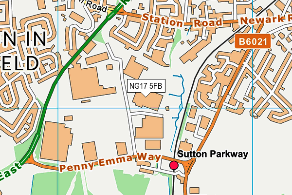NG17 5FB map - OS VectorMap District (Ordnance Survey) NG17 5FB map - OS VectorMap District (Ordnance Survey)