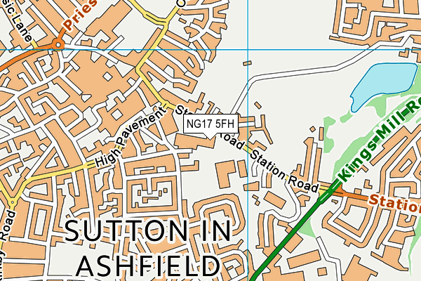 NG17 5FH map - OS VectorMap District (Ordnance Survey)
