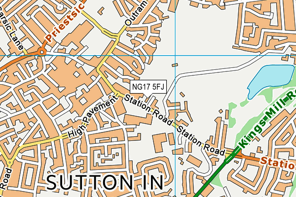 NG17 5FJ map - OS VectorMap District (Ordnance Survey) NG17 5FJ map - OS VectorMap District (Ordnance Survey)