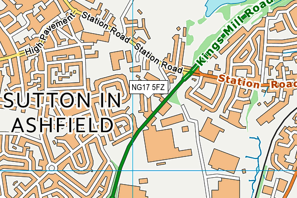 NG17 5FZ map - OS VectorMap District (Ordnance Survey) NG17 5FZ map - OS VectorMap District (Ordnance Survey)