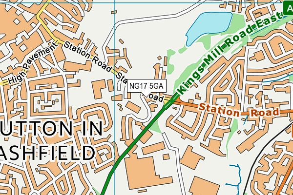 NG17 5GA map - OS VectorMap District (Ordnance Survey) NG17 5GA map - OS VectorMap District (Ordnance Survey)