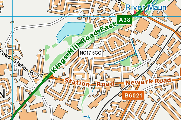 NG17 5GG map - OS VectorMap District (Ordnance Survey) NG17 5GG map - OS VectorMap District (Ordnance Survey)