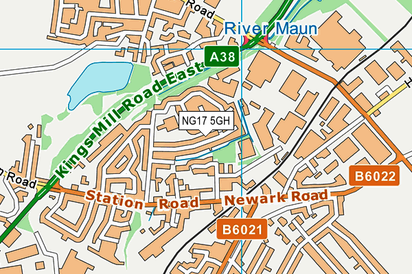NG17 5GH map - OS VectorMap District (Ordnance Survey) NG17 5GH map - OS VectorMap District (Ordnance Survey)