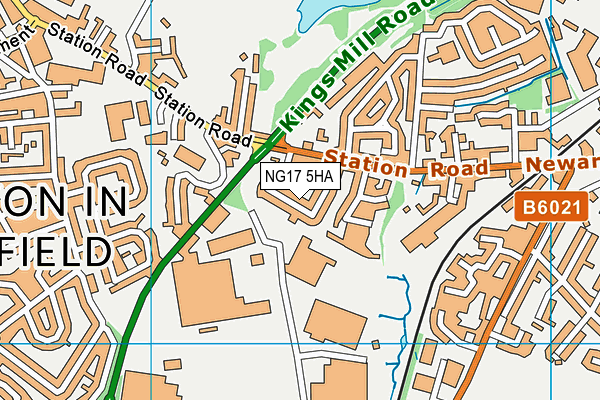 NG17 5HA map - OS VectorMap District (Ordnance Survey) NG17 5HA map - OS VectorMap District (Ordnance Survey)