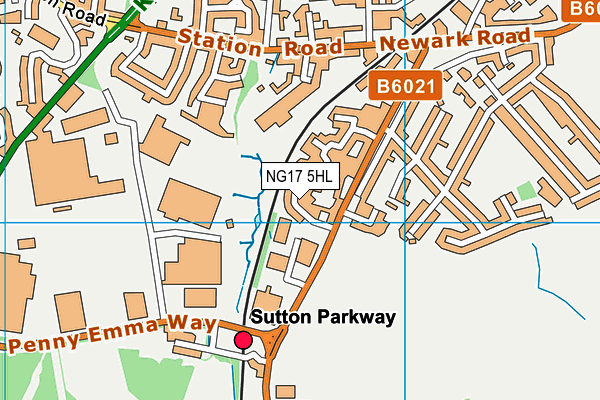 NG17 5HL map - OS VectorMap District (Ordnance Survey)
