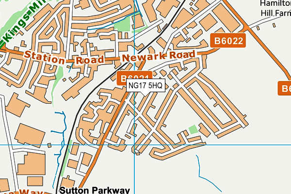 NG17 5HQ map - OS VectorMap District (Ordnance Survey) NG17 5HQ map - OS VectorMap District (Ordnance Survey)