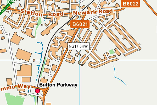 NG17 5HW map - OS VectorMap District (Ordnance Survey) NG17 5HW map - OS VectorMap District (Ordnance Survey)