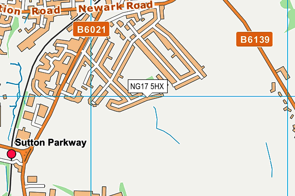NG17 5HX map - OS VectorMap District (Ordnance Survey) NG17 5HX map - OS VectorMap District (Ordnance Survey)