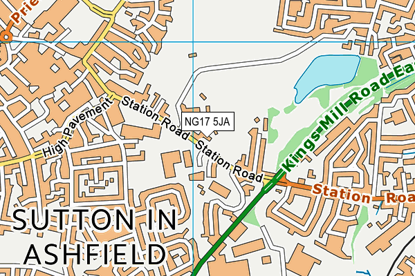 NG17 5JA map - OS VectorMap District (Ordnance Survey) NG17 5JA map - OS VectorMap District (Ordnance Survey)