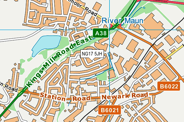 NG17 5JH map - OS VectorMap District (Ordnance Survey) NG17 5JH map - OS VectorMap District (Ordnance Survey)