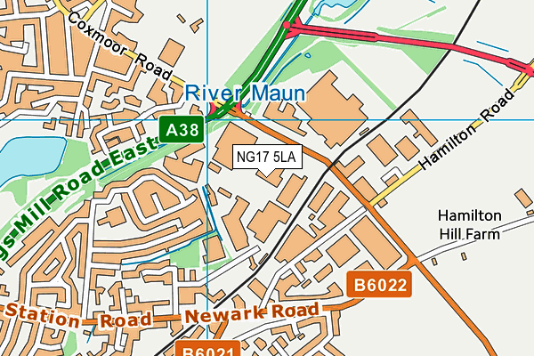NG17 5LA map - OS VectorMap District (Ordnance Survey) NG17 5LA map - OS VectorMap District (Ordnance Survey)