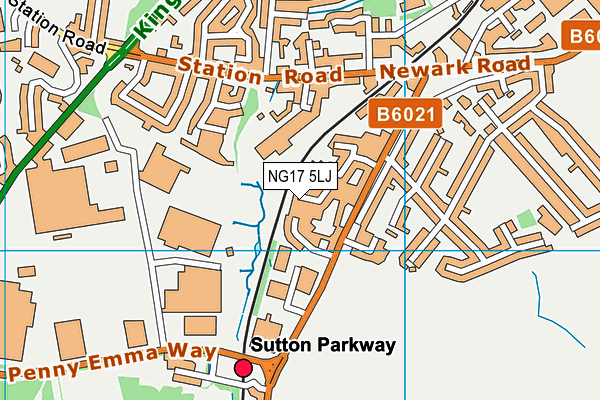 NG17 5LJ map - OS VectorMap District (Ordnance Survey) NG17 5LJ map - OS VectorMap District (Ordnance Survey)