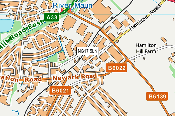 NG17 5LN map - OS VectorMap District (Ordnance Survey) NG17 5LN map - OS VectorMap District (Ordnance Survey)