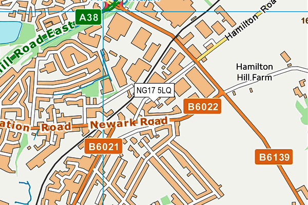 NG17 5LQ map - OS VectorMap District (Ordnance Survey) NG17 5LQ map - OS VectorMap District (Ordnance Survey)