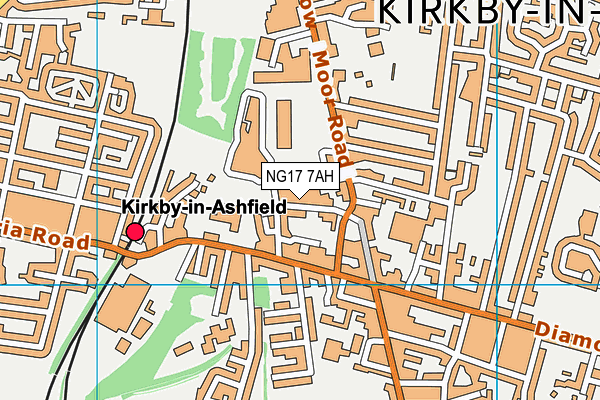 NG17 7AH map - OS VectorMap District (Ordnance Survey) NG17 7AH map - OS VectorMap District (Ordnance Survey)