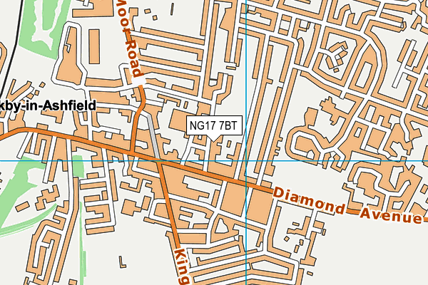NG17 7BT map - OS VectorMap District (Ordnance Survey) NG17 7BT map - OS VectorMap District (Ordnance Survey)
