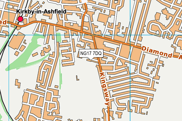 NG17 7DQ map - OS VectorMap District (Ordnance Survey) NG17 7DQ map - OS VectorMap District (Ordnance Survey)