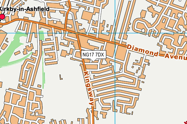 NG17 7DX map - OS VectorMap District (Ordnance Survey) NG17 7DX map - OS VectorMap District (Ordnance Survey)