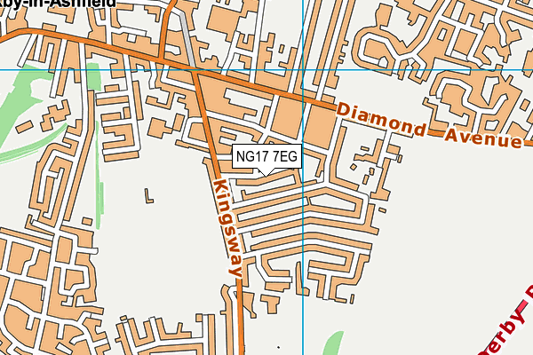 NG17 7EG map - OS VectorMap District (Ordnance Survey) NG17 7EG map - OS VectorMap District (Ordnance Survey)