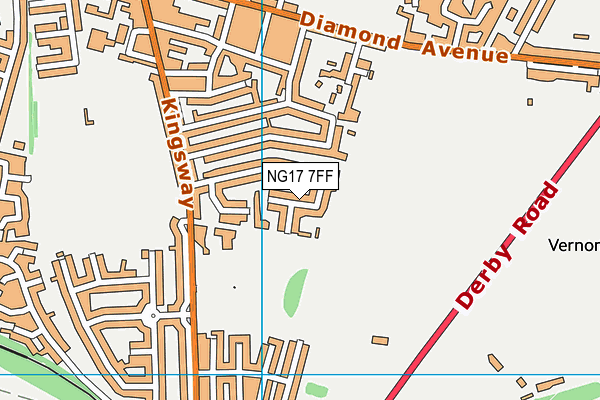NG17 7FF map - OS VectorMap District (Ordnance Survey) NG17 7FF map - OS VectorMap District (Ordnance Survey)