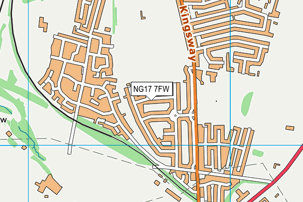 NG17 7FW map - OS VectorMap District (Ordnance Survey) NG17 7FW map - OS VectorMap District (Ordnance Survey)