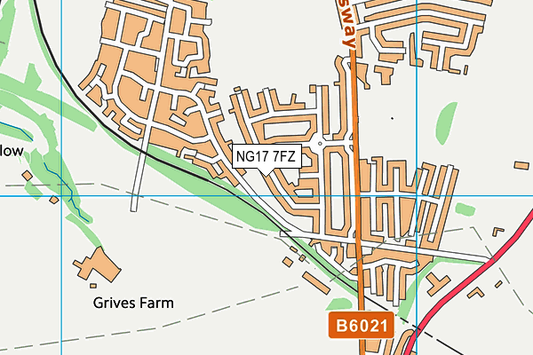 NG17 7FZ map - OS VectorMap District (Ordnance Survey) NG17 7FZ map - OS VectorMap District (Ordnance Survey)