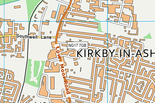 NG17 7GB map - OS VectorMap District (Ordnance Survey) NG17 7GB map - OS VectorMap District (Ordnance Survey)