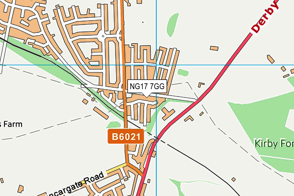 NG17 7GG map - OS VectorMap District (Ordnance Survey) NG17 7GG map - OS VectorMap District (Ordnance Survey)