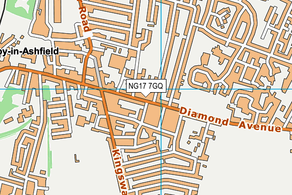 NG17 7GQ map - OS VectorMap District (Ordnance Survey) NG17 7GQ map - OS VectorMap District (Ordnance Survey)