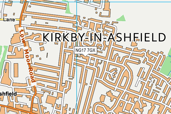 NG17 7GX map - OS VectorMap District (Ordnance Survey) NG17 7GX map - OS VectorMap District (Ordnance Survey)