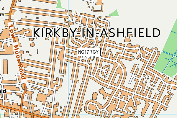 NG17 7GY map - OS VectorMap District (Ordnance Survey) NG17 7GY map - OS VectorMap District (Ordnance Survey)