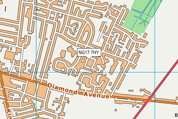 NG17 7HY map - OS VectorMap District (Ordnance Survey) NG17 7HY map - OS VectorMap District (Ordnance Survey)