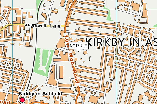 NG17 7JE map - OS VectorMap District (Ordnance Survey) NG17 7JE map - OS VectorMap District (Ordnance Survey)
