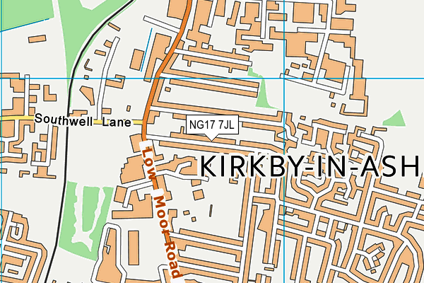 NG17 7JL map - OS VectorMap District (Ordnance Survey) NG17 7JL map - OS VectorMap District (Ordnance Survey)