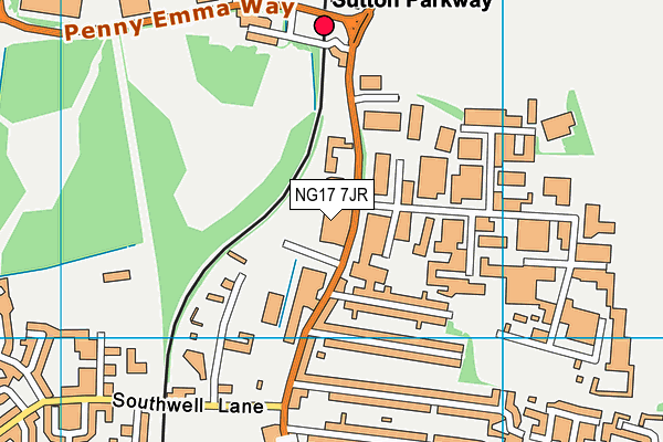 NG17 7JR map - OS VectorMap District (Ordnance Survey) NG17 7JR map - OS VectorMap District (Ordnance Survey)