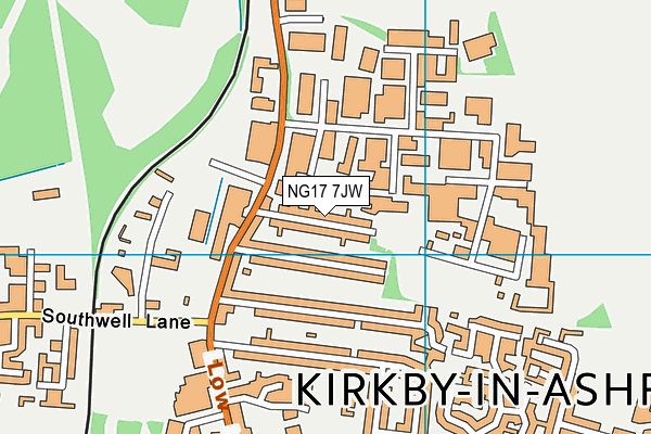 NG17 7JW map - OS VectorMap District (Ordnance Survey) NG17 7JW map - OS VectorMap District (Ordnance Survey)