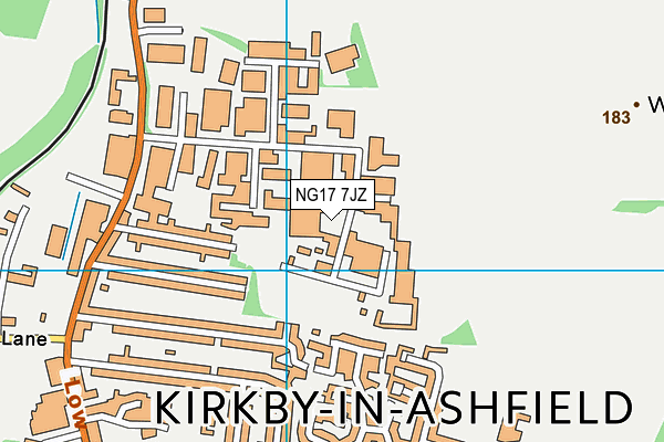 NG17 7JZ map - OS VectorMap District (Ordnance Survey) NG17 7JZ map - OS VectorMap District (Ordnance Survey)