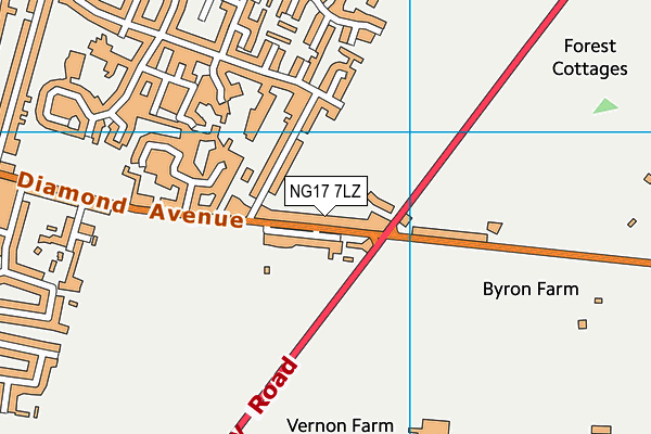 NG17 7LZ map - OS VectorMap District (Ordnance Survey) NG17 7LZ map - OS VectorMap District (Ordnance Survey)