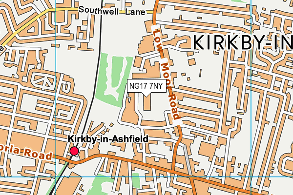 NG17 7NY map - OS VectorMap District (Ordnance Survey) NG17 7NY map - OS VectorMap District (Ordnance Survey)