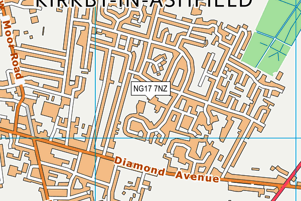 NG17 7NZ map - OS VectorMap District (Ordnance Survey)