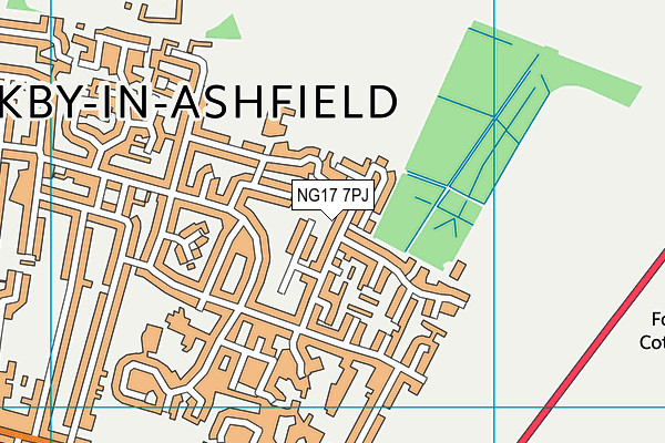 NG17 7PJ map - OS VectorMap District (Ordnance Survey)