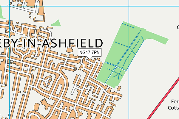 NG17 7PN map - OS VectorMap District (Ordnance Survey) NG17 7PN map - OS VectorMap District (Ordnance Survey)