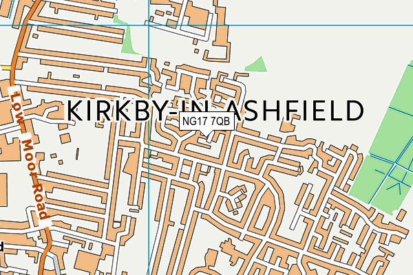 NG17 7QB map - OS VectorMap District (Ordnance Survey) NG17 7QB map - OS VectorMap District (Ordnance Survey)