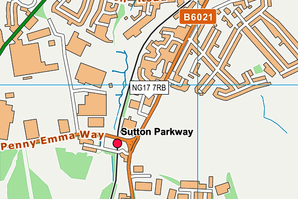 NG17 7RB map - OS VectorMap District (Ordnance Survey) NG17 7RB map - OS VectorMap District (Ordnance Survey)