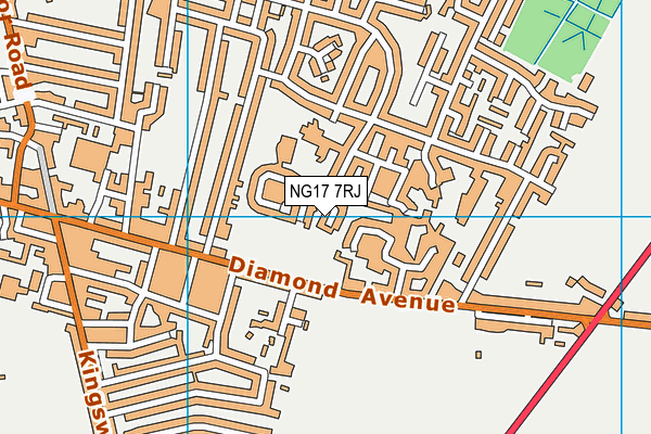 NG17 7RJ map - OS VectorMap District (Ordnance Survey) NG17 7RJ map - OS VectorMap District (Ordnance Survey)