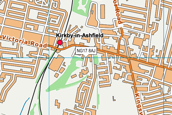 NG17 8AJ map - OS VectorMap District (Ordnance Survey)